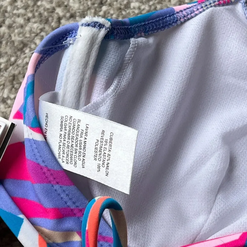 NWT Salt + Cove Swim sz M Medium‎ Neon Juniors 80s Underwire Bra Bathing suit